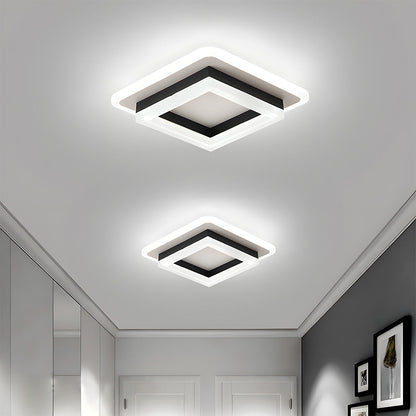 Plafondlamp Modern Vierkant met Dubbele LED Lichtrand en Ingebouwde LED