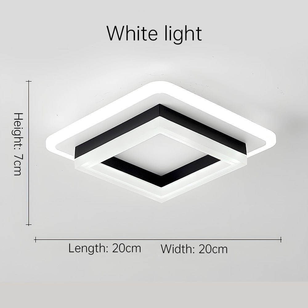 Plafondlamp Modern Vierkant met Dubbele LED Lichtrand en Ingebouwde LED