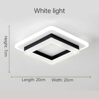 Plafondlamp Modern Vierkant met Dubbele LED Lichtrand en Ingebouwde LED