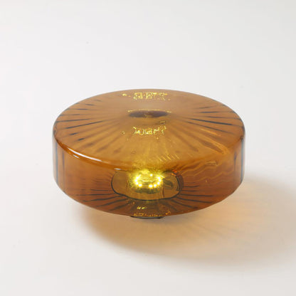Plafondlamp Retro met Glazen Kap en Zonnestraal Patroon