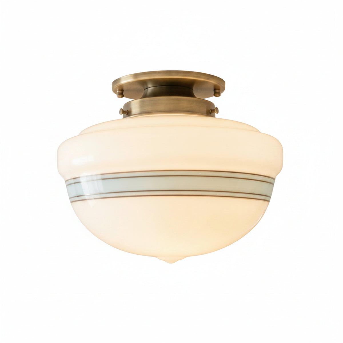 Plafondlamp Retro met Glazen Schoolhouse Bol en Ingebouwde Bevestiging