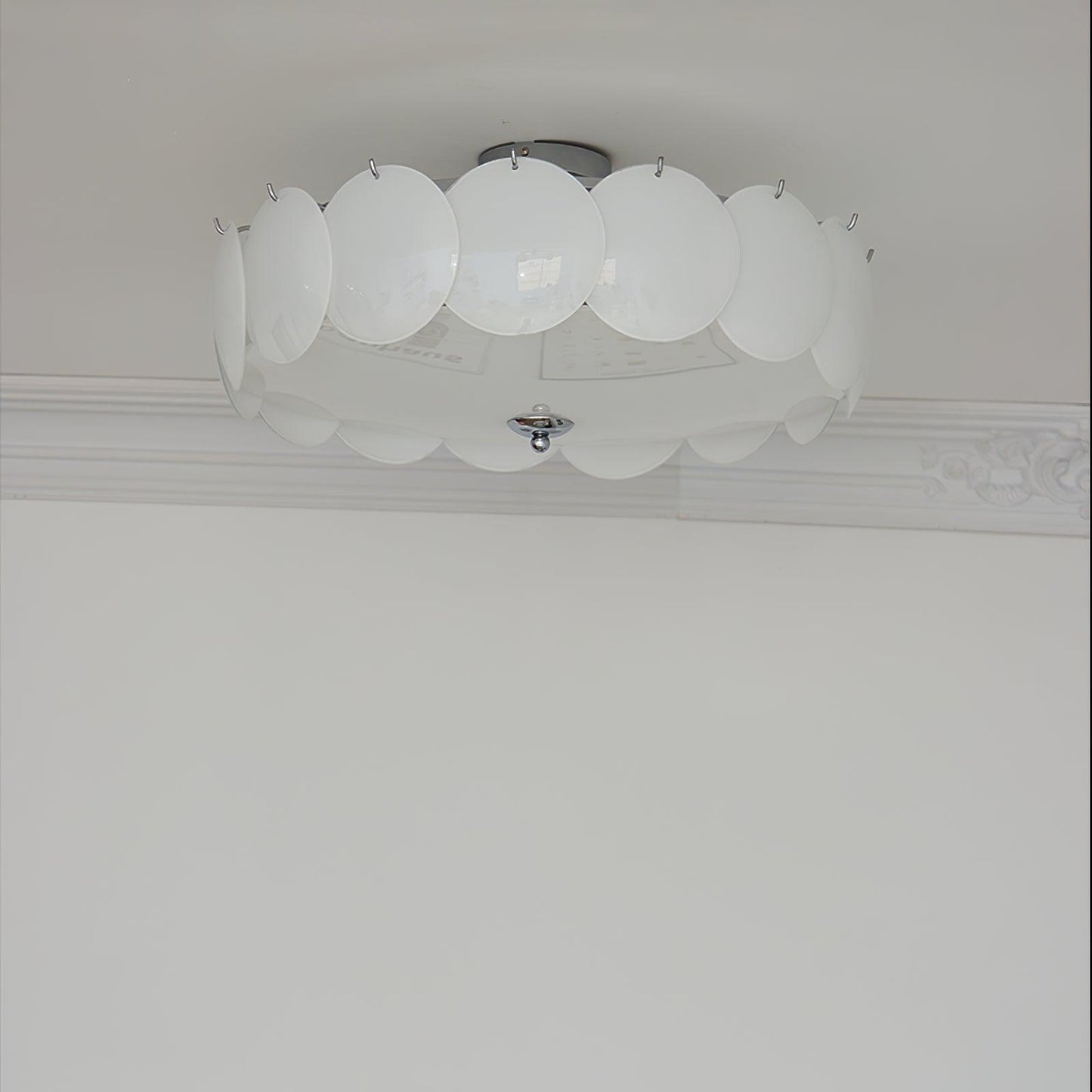 Plafondlamp Retro met Ronde Glazen Schijven en Metalen Bevestiging