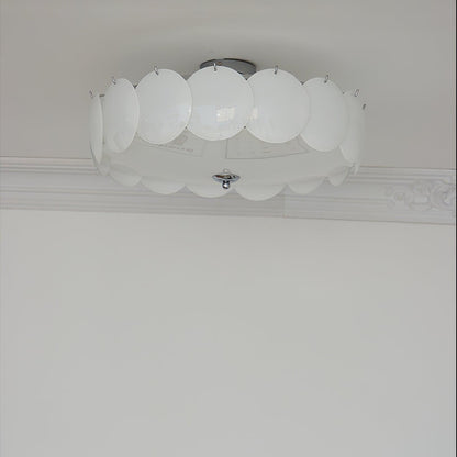 Plafondlamp Retro met Ronde Glazen Schijven en Metalen Bevestiging