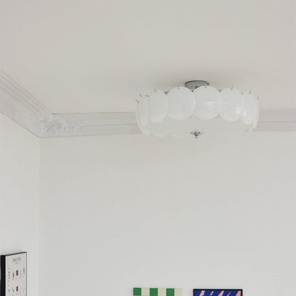 Plafondlamp Retro met Ronde Glazen Schijven en Metalen Bevestiging