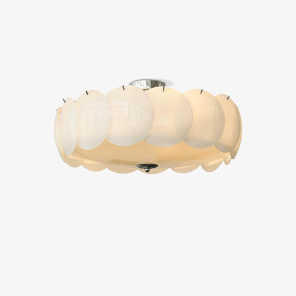 Plafondlamp Retro met Ronde Glazen Schijven en Metalen Bevestiging