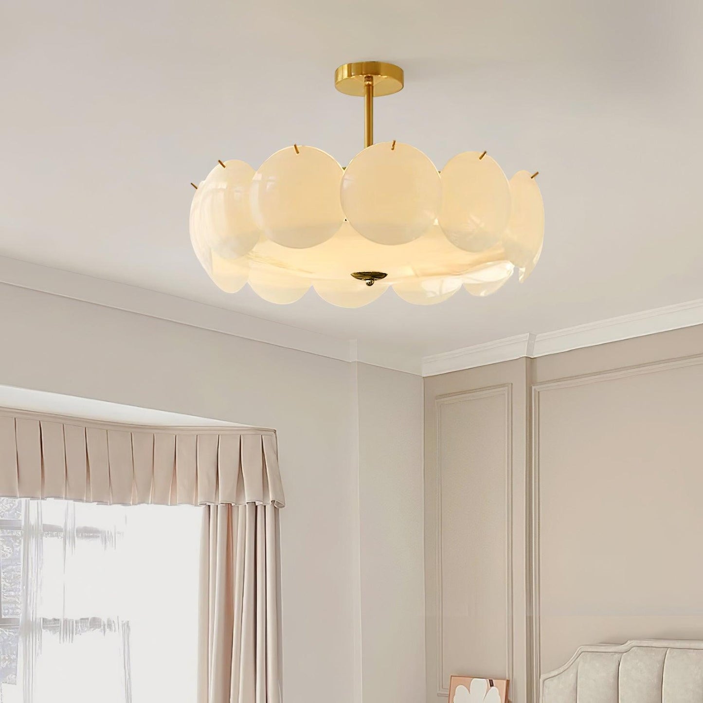 Plafondlamp Retro met Ronde Glazen Schijven en Metalen Bevestiging