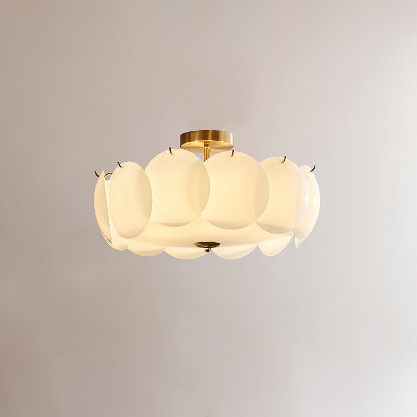 Plafondlamp Retro met Ronde Glazen Schijven en Metalen Bevestiging