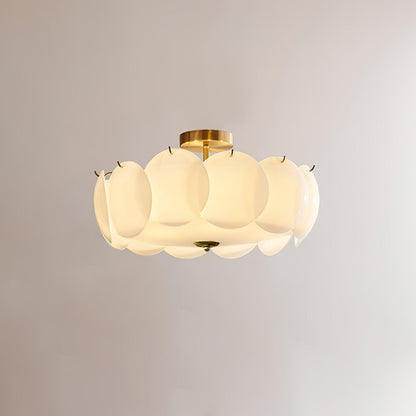 Plafondlamp Retro met Ronde Glazen Schijven en Metalen Bevestiging