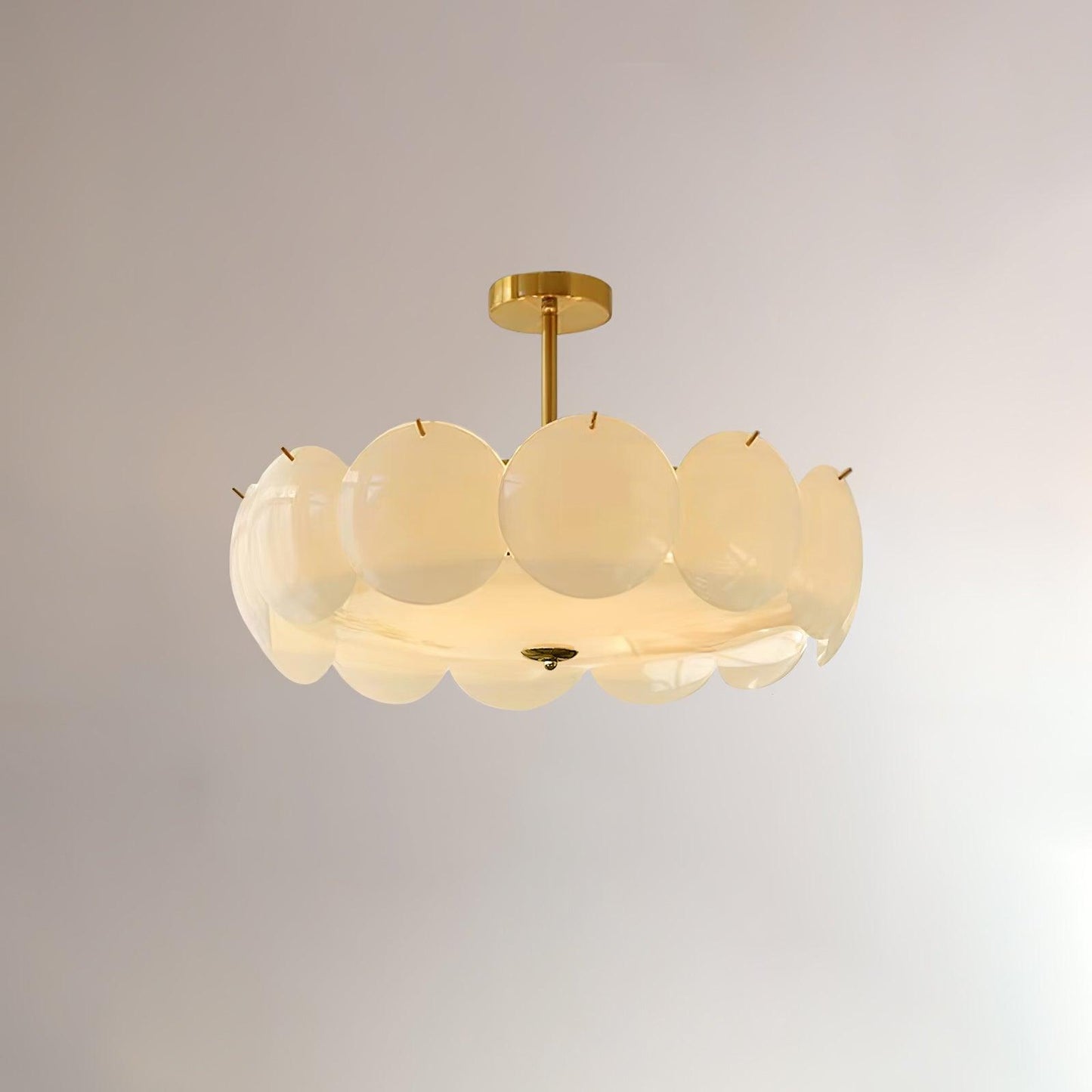 Plafondlamp Retro met Ronde Glazen Schijven en Metalen Bevestiging