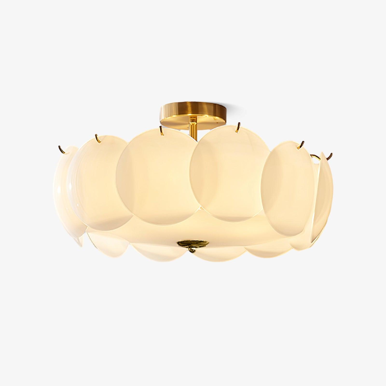 Plafondlamp Retro met Ronde Glazen Schijven en Metalen Bevestiging