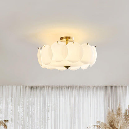 Plafondlamp Retro met Ronde Glazen Schijven en Metalen Bevestiging