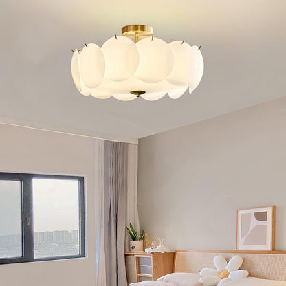 Plafondlamp Retro met Ronde Glazen Schijven en Metalen Bevestiging