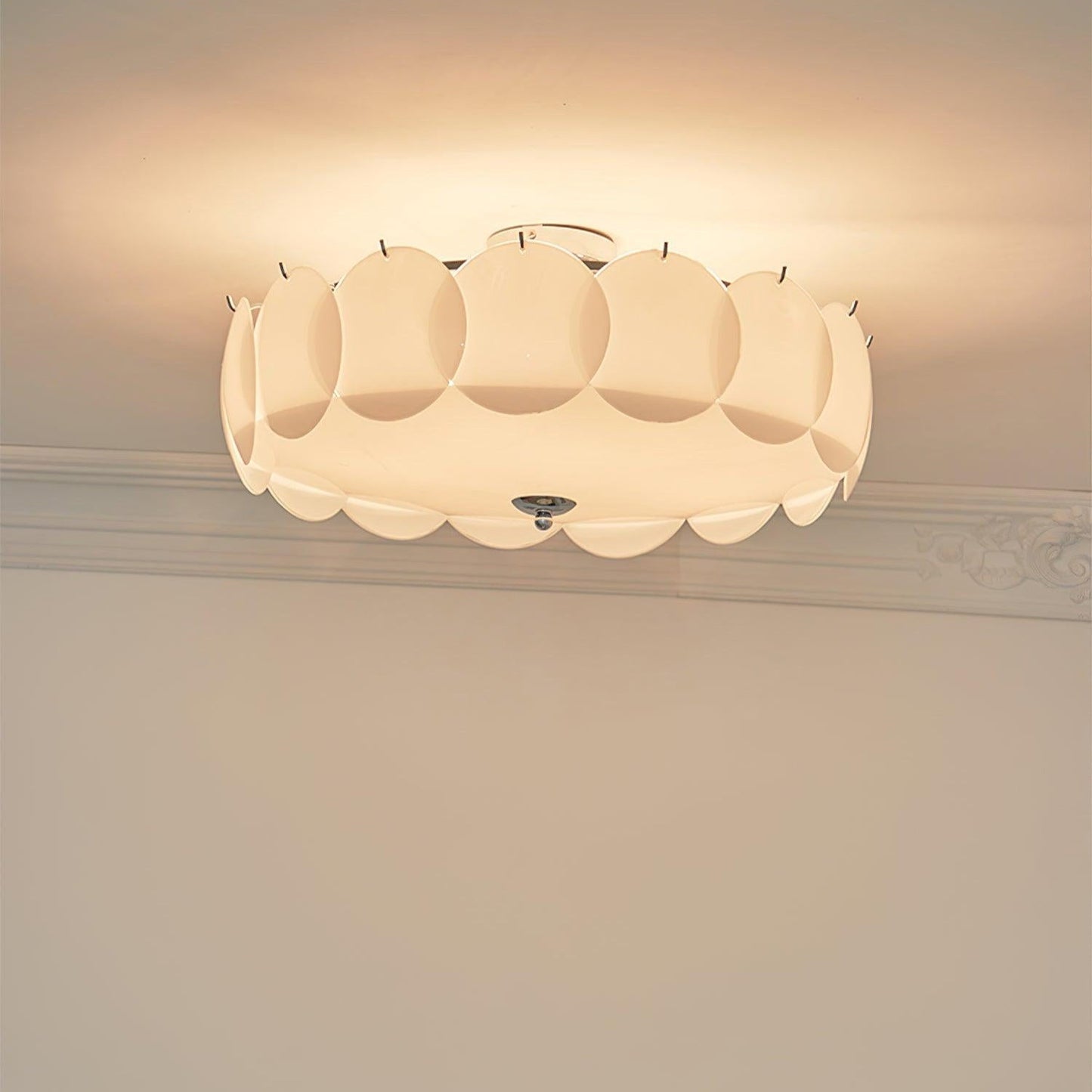 Plafondlamp Retro met Ronde Glazen Schijven en Metalen Bevestiging