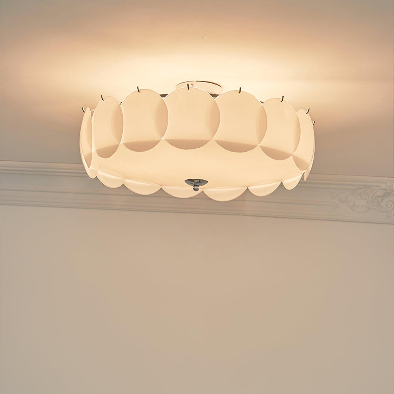 Plafondlamp Retro met Ronde Glazen Schijven en Metalen Bevestiging