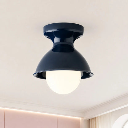 Plafondlamp Retro met Zandloper Kap en Glanzend Keramiek