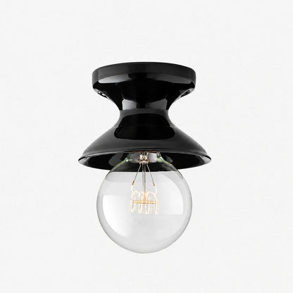 Plafondlamp Retro met Zandloper Kap en Glanzend Keramiek