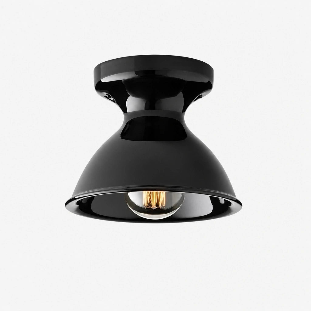 Plafondlamp Retro met Zandloper Kap en Glanzend Keramiek