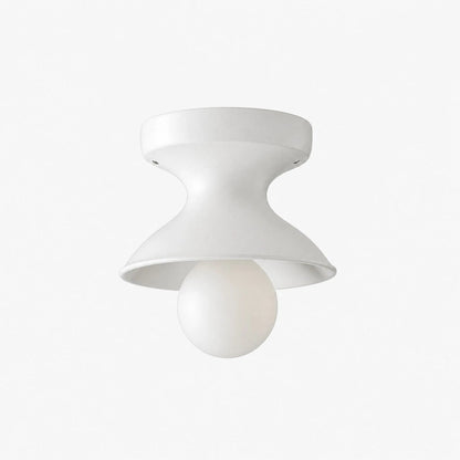 Plafondlamp Retro met Zandloper Kap en Glanzend Keramiek