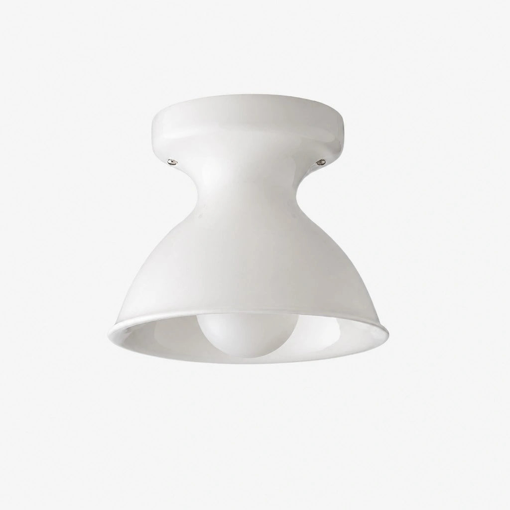 Plafondlamp Retro met Zandloper Kap en Glanzend Keramiek ##POS:35##