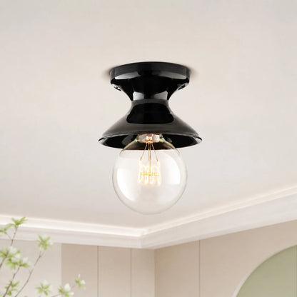 Plafondlamp Retro met Zandloper Kap en Glanzend Keramiek