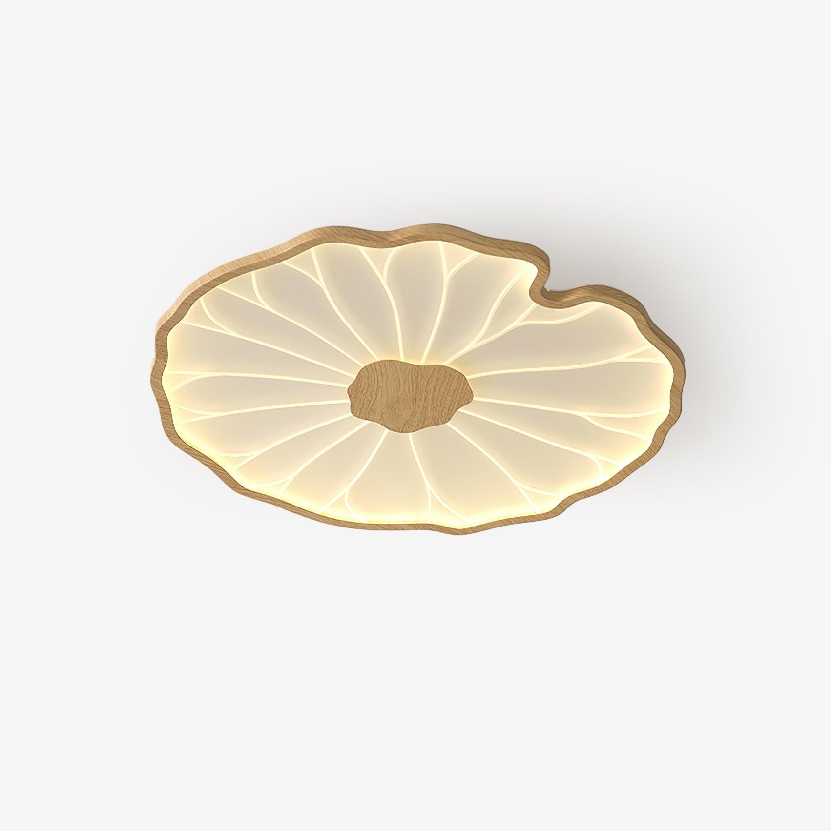 Plafondlamp Scandinavisch Lotusbladvorm met Geïntegreerde LED en Houtnerf Design