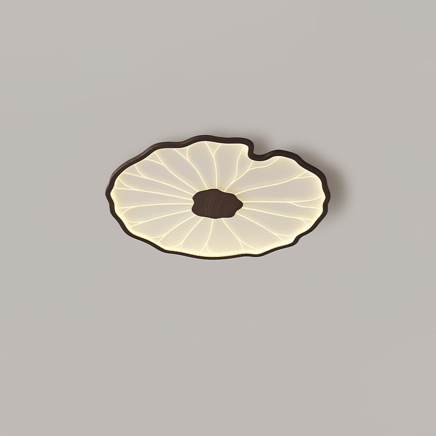 Plafondlamp Scandinavisch Lotusbladvorm met Geïntegreerde LED en Houtnerf Design