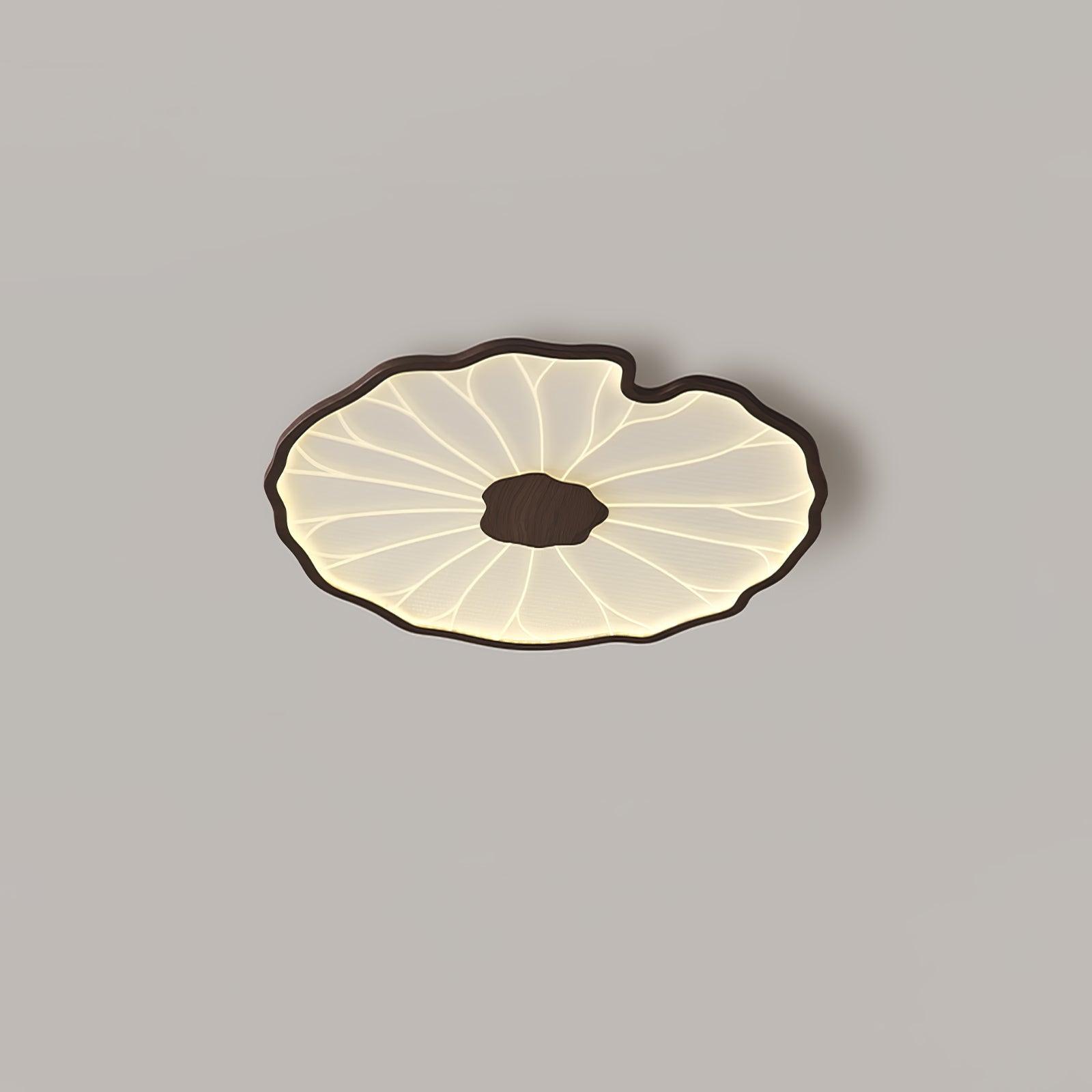 Plafondlamp Scandinavisch Lotusbladvorm met Geïntegreerde LED en Houtnerf Design