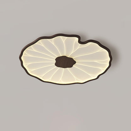 Plafondlamp Scandinavisch Lotusbladvorm met Geïntegreerde LED en Houtnerf Design