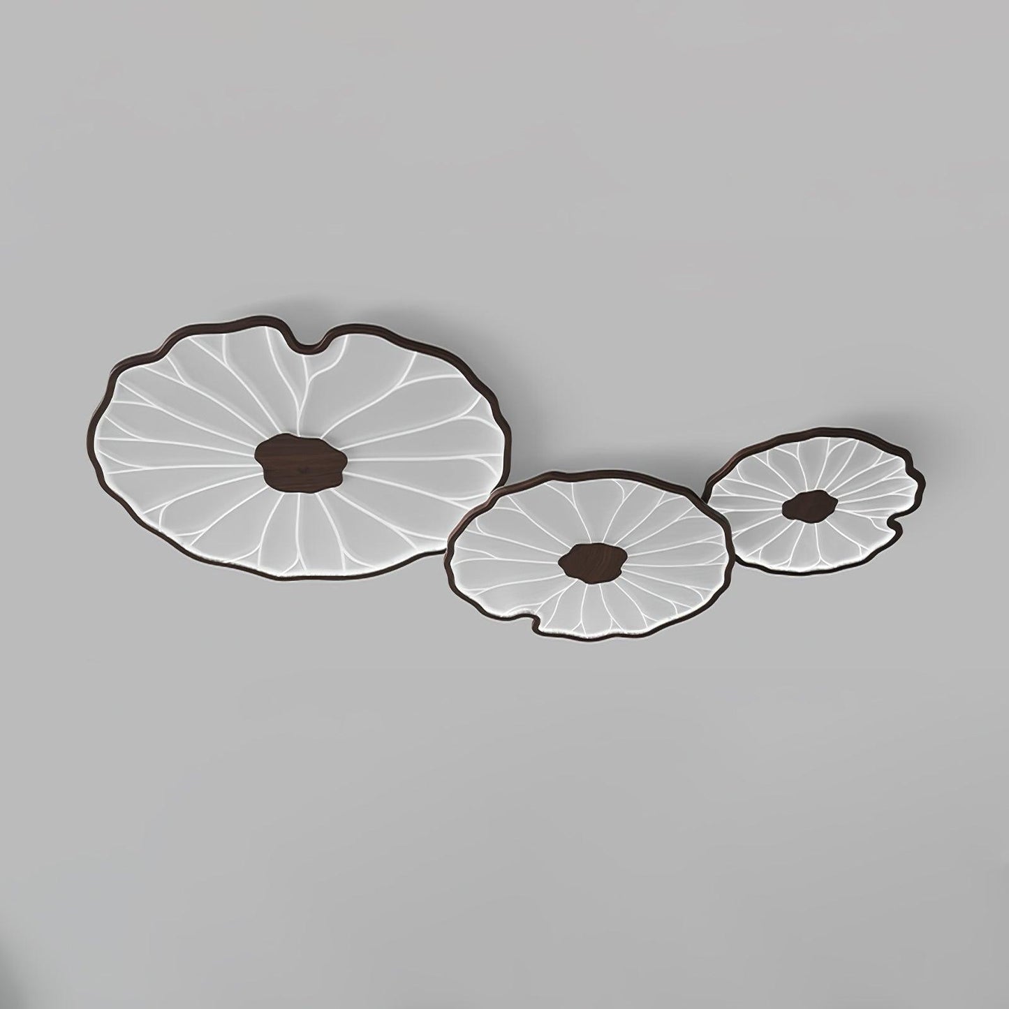 Plafondlamp Scandinavisch Lotusbladvorm met Geïntegreerde LED en Houtnerf Design
