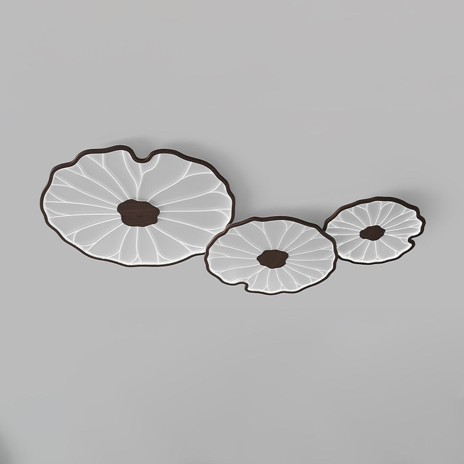 Plafondlamp Scandinavisch Lotusbladvorm met Geïntegreerde LED en Houtnerf Design