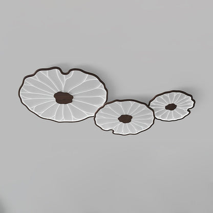 Plafondlamp Scandinavisch Lotusbladvorm met Geïntegreerde LED en Houtnerf Design