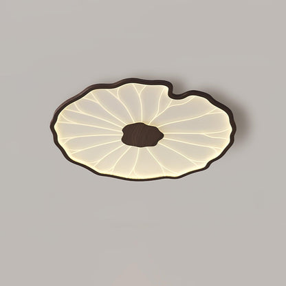 Plafondlamp Scandinavisch Lotusbladvorm met Geïntegreerde LED en Houtnerf Design