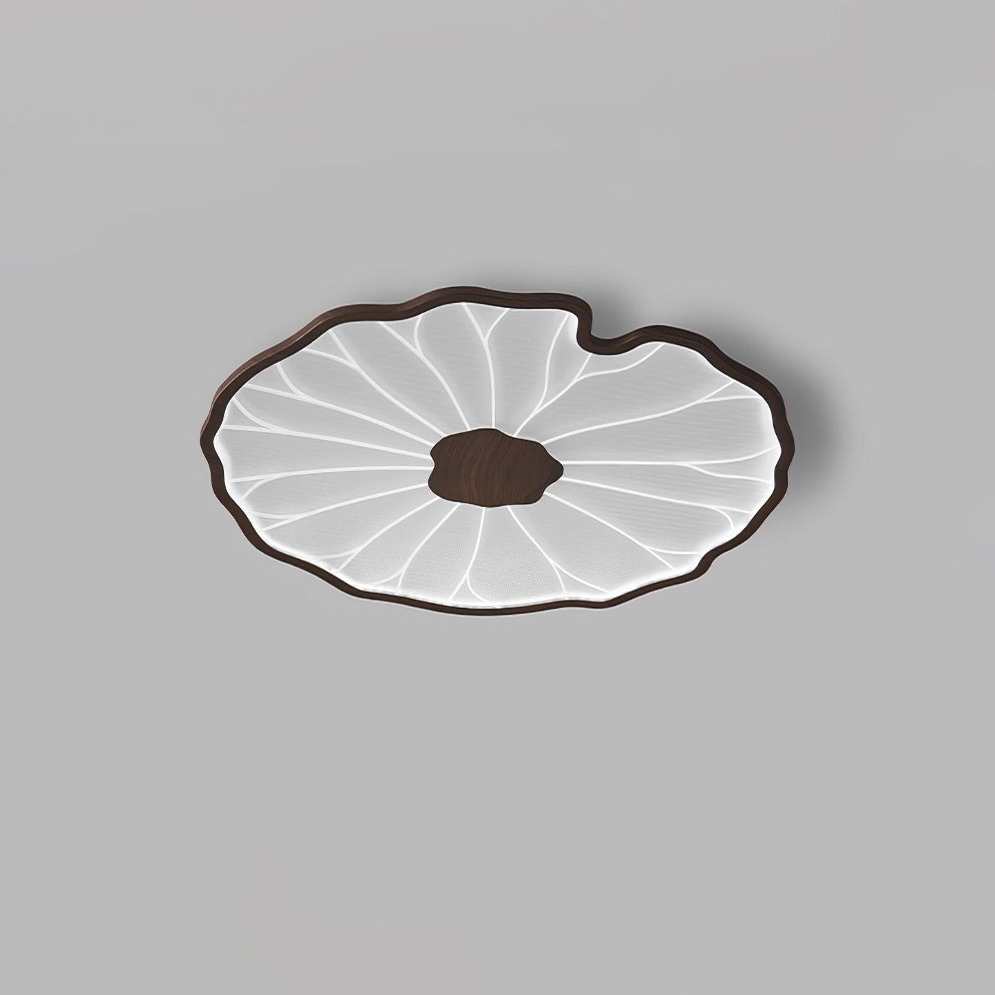 Plafondlamp Scandinavisch Lotusbladvorm met Geïntegreerde LED en Houtnerf Design