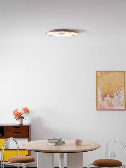 Plafondlamp Scandinavisch Lotusbladvorm met Geïntegreerde LED en Houtnerf Design