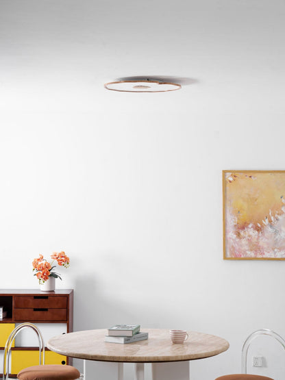 Plafondlamp Scandinavisch Lotusbladvorm met Geïntegreerde LED en Houtnerf Design