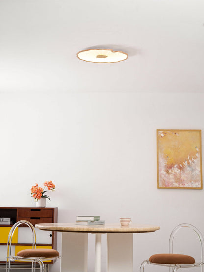 Plafondlamp Scandinavisch Lotusbladvorm met Geïntegreerde LED en Houtnerf Design