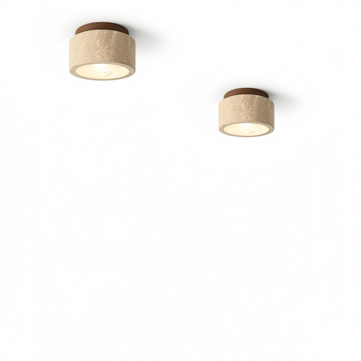 Plafondlamp Scandinavisch met Cylindrische Kap en Houten Rand