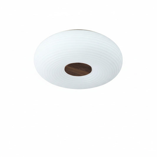 Plafondlamp Scandinavisch met Houtaccent en Ringpatroon