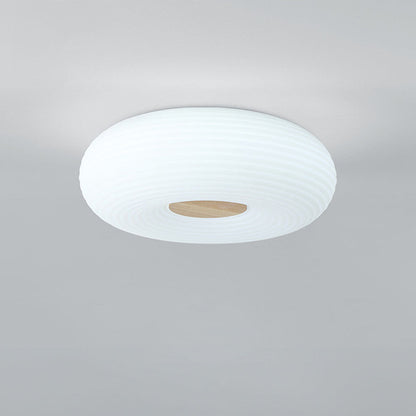 Plafondlamp Scandinavisch met Houtaccent en Ringpatroon