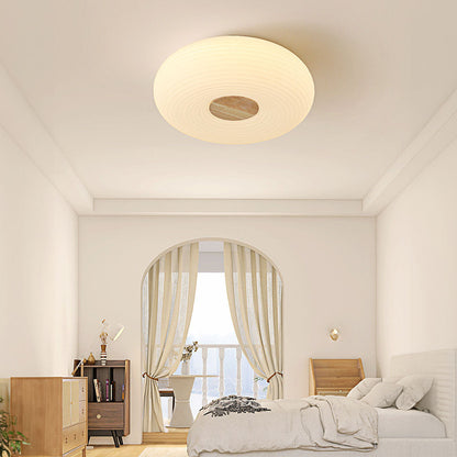 Plafondlamp Scandinavisch met Houtaccent en Ringpatroon
