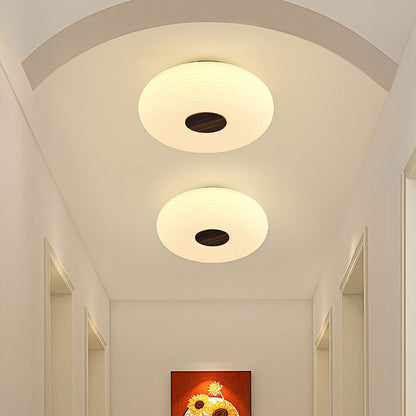 Plafondlamp Scandinavisch met Houtaccent en Ringpatroon