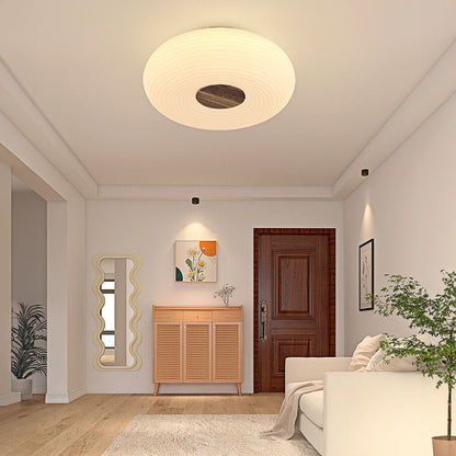 Plafondlamp Scandinavisch met Houtaccent en Ringpatroon