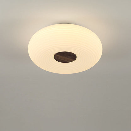 Plafondlamp Scandinavisch met Houtaccent en Ringpatroon