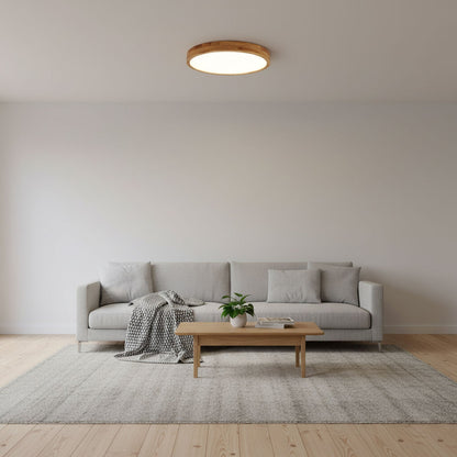 Plafondlamp Scandinavisch met Houten Rand en Geïntegreerd LED
