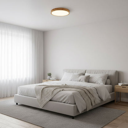 Plafondlamp Scandinavisch met Houten Rand en Geïntegreerd LED