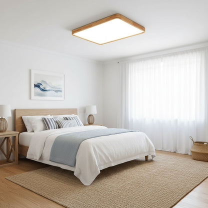Plafondlamp Scandinavisch met Houten Rand en Geïntegreerd LED