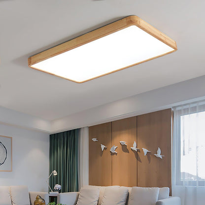 Plafondlamp Scandinavisch met Houten Rand en Geïntegreerd LED