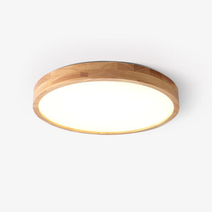 Plafondlamp Scandinavisch met Houten Rand en Geïntegreerd LED