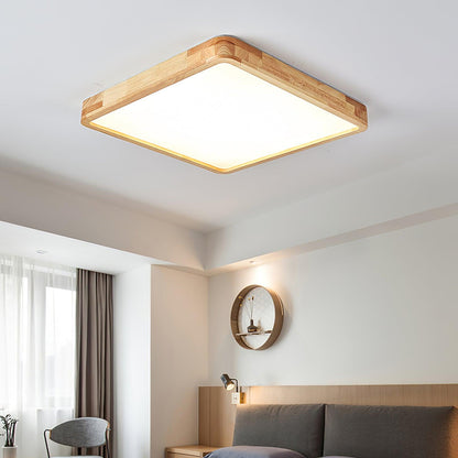 Plafondlamp Scandinavisch met Houten Rand en Geïntegreerd LED