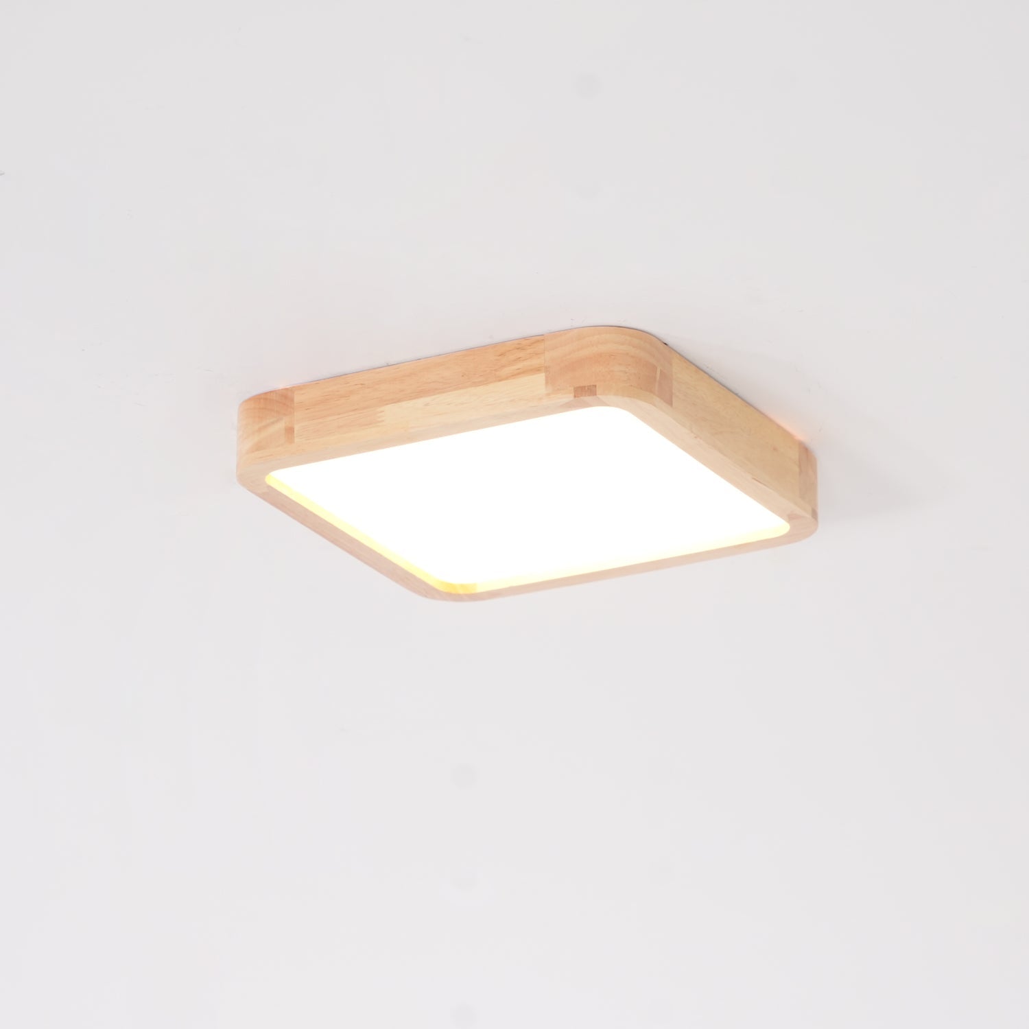 Plafondlamp Scandinavisch met Houten Rand en Geïntegreerd LED